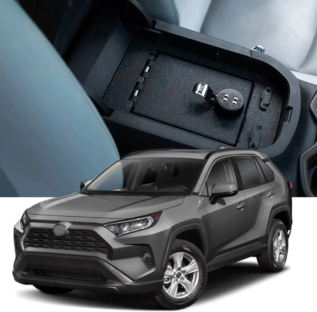 2019-2024 Toyota RAV4 console 4-digit combo lock gun safe 3