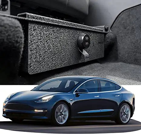 2021-2024 Tesla Model Y under seat console 4-digit combo lock gun safe 3