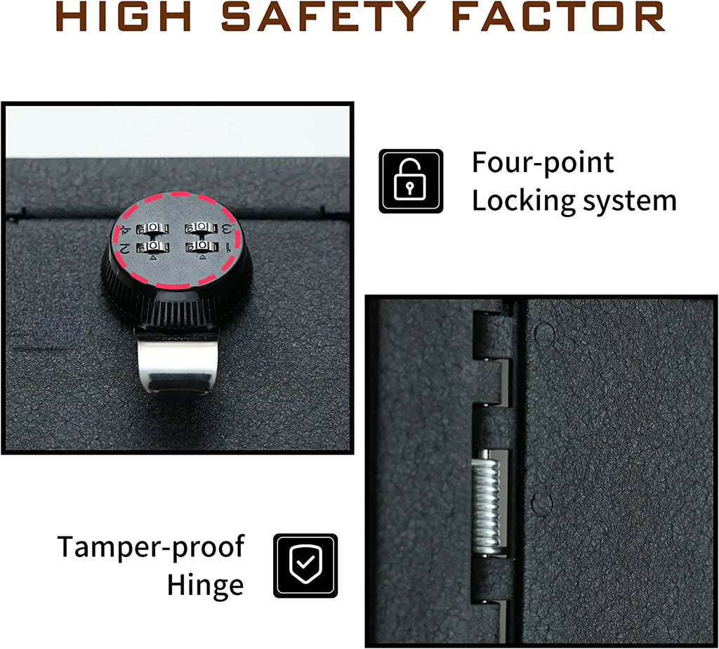 Instructions for 2021-2024 Ford Bronco Sport gun Safe 4-digit combo lock