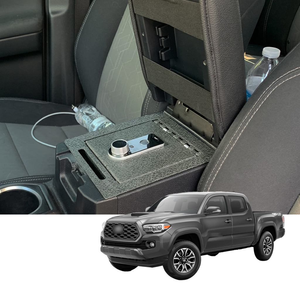 Toyota Tacoma Center Console Safe (Fingerprint Lock with Key) : 2016-2023