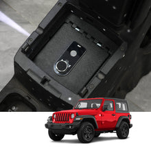 Cargar imagen en el visor de la galería, Caja fuerte para consola central Jeep Wrangler (cerradura de huellas dactilares con llave): 2018-2022