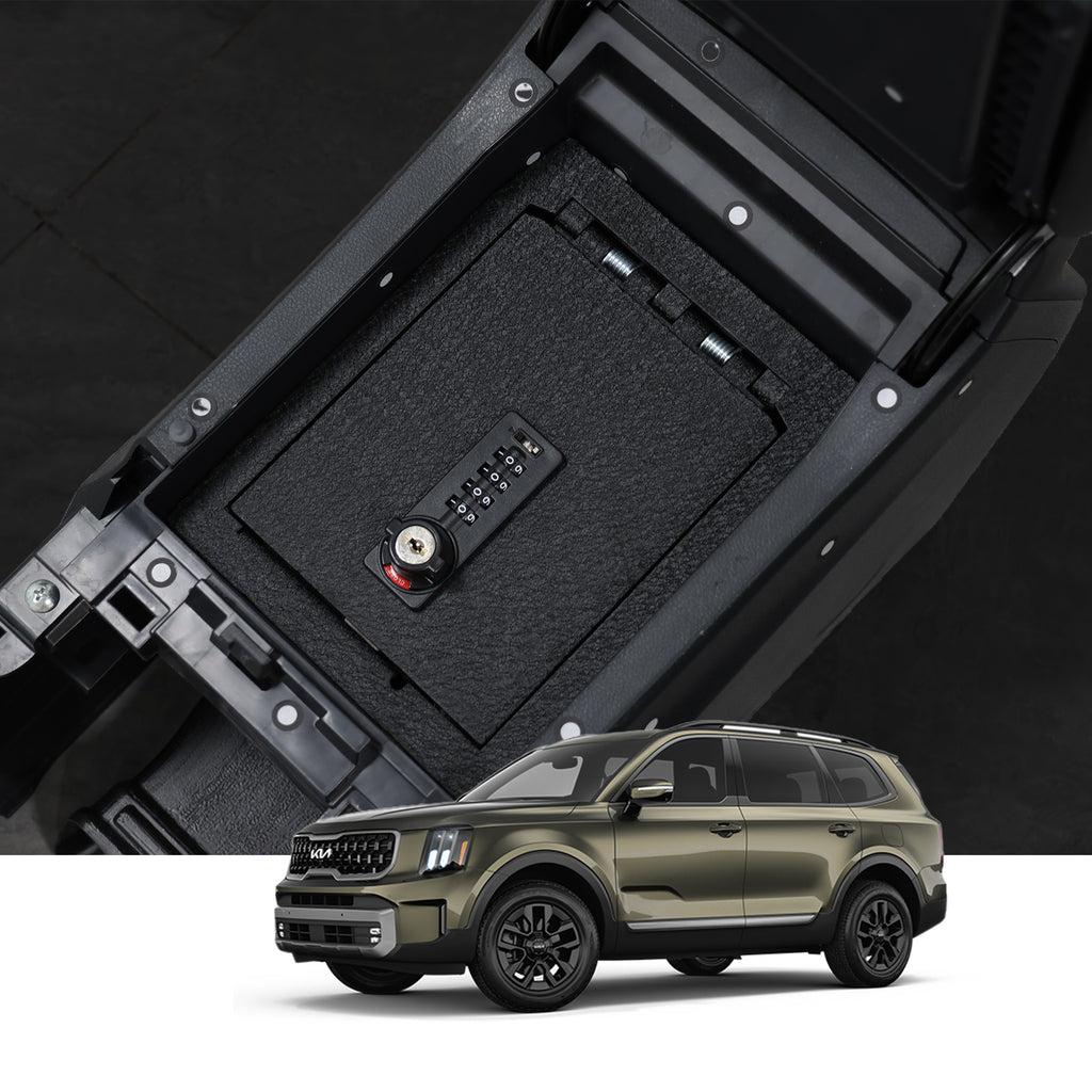 Kia Telluride Center Console Safe (4-Digit Combo Lock with Key) : 2019-2024