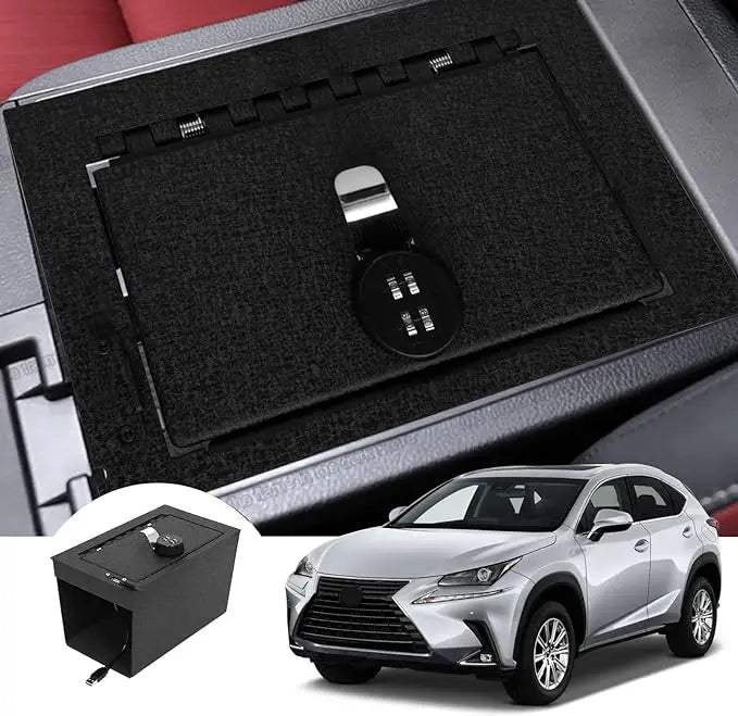 A center console safe is installed on the 2015-2020 Lexus nx200 center console.